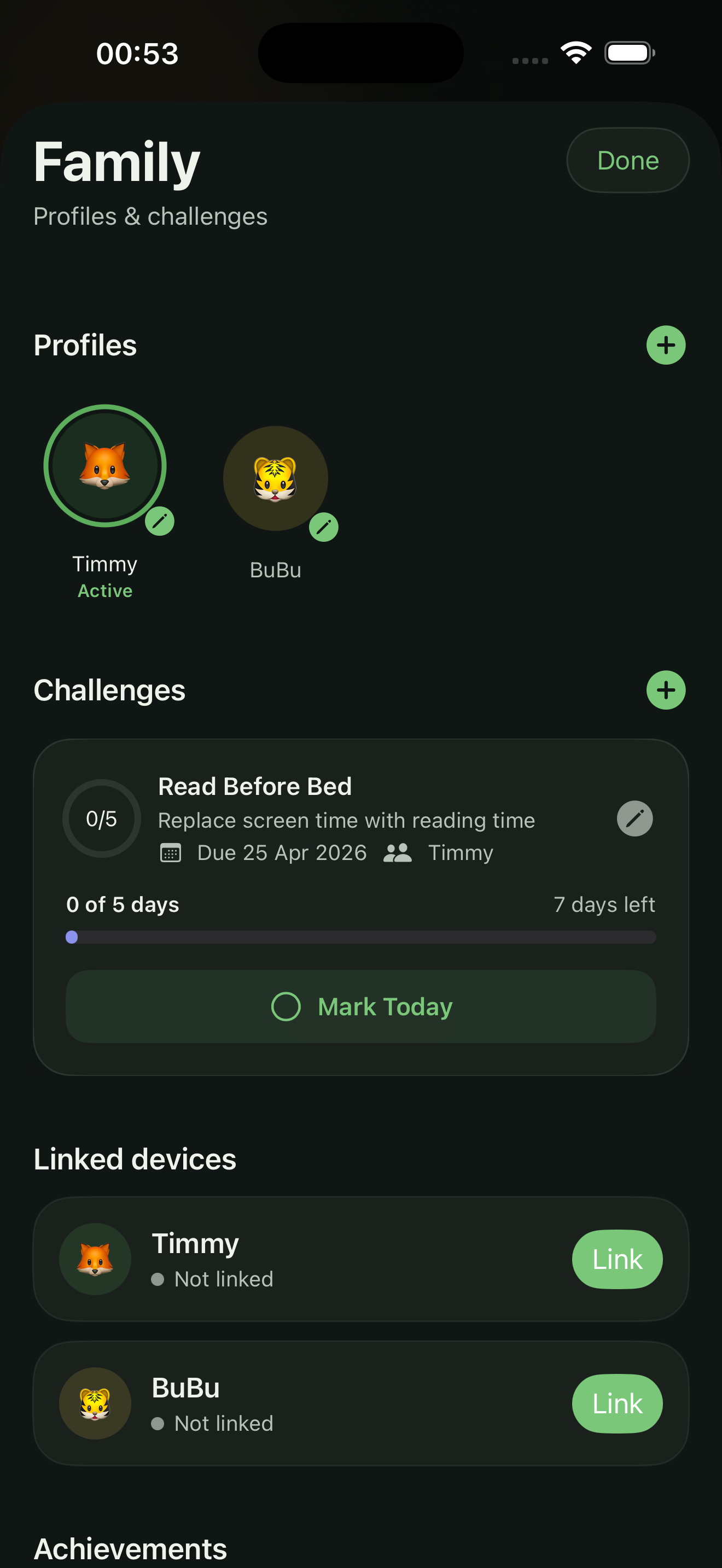 Multiple child profiles on one device
