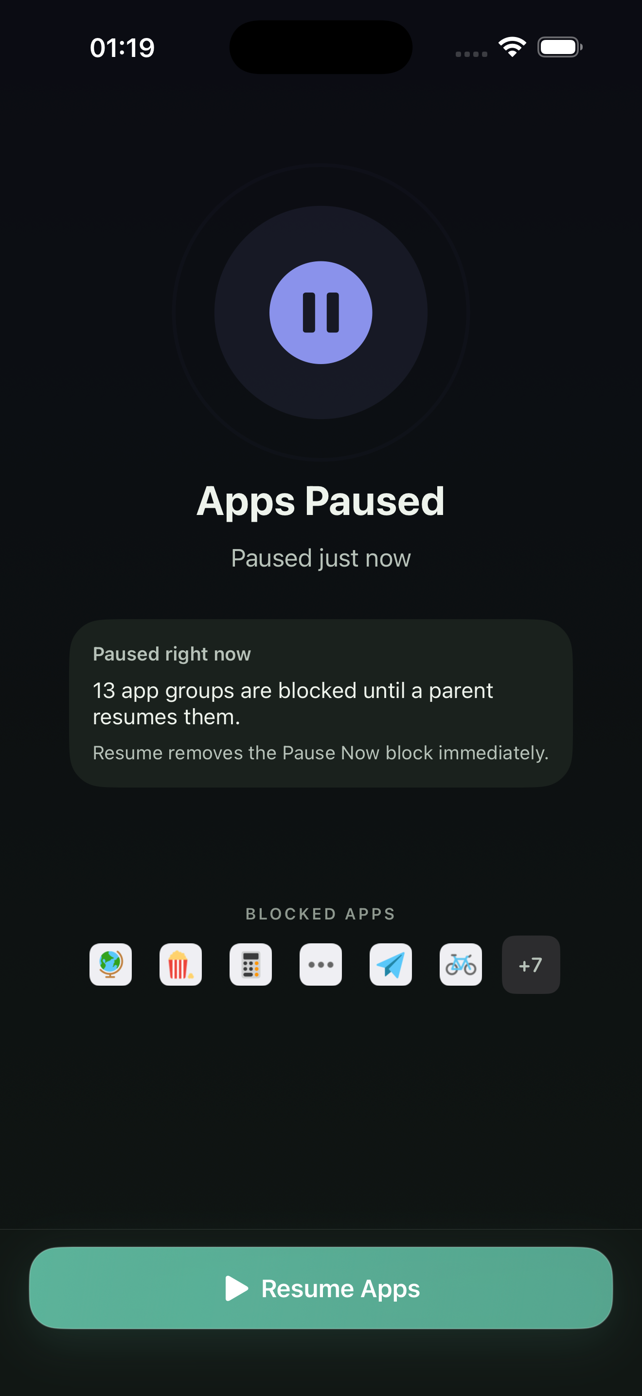 Pause Now — block apps instantly